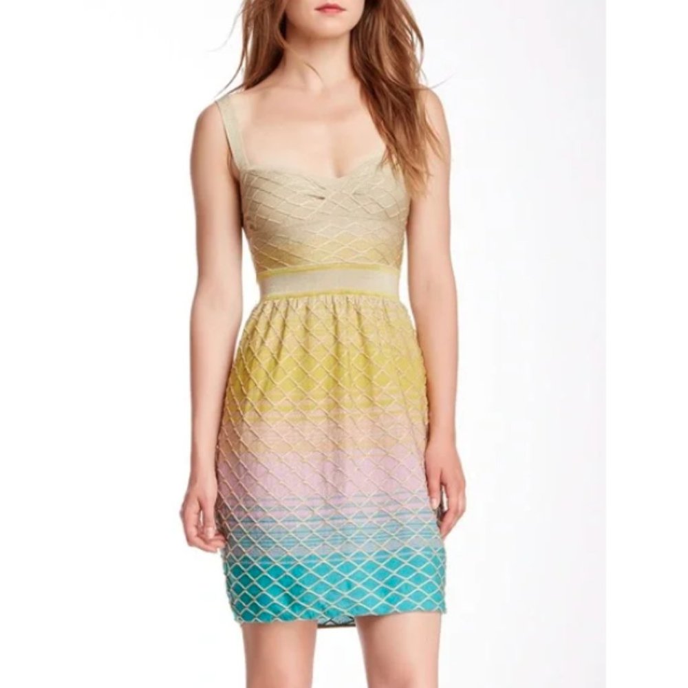 Missoni Dress Gold Ombré Knit Patterned Sheath